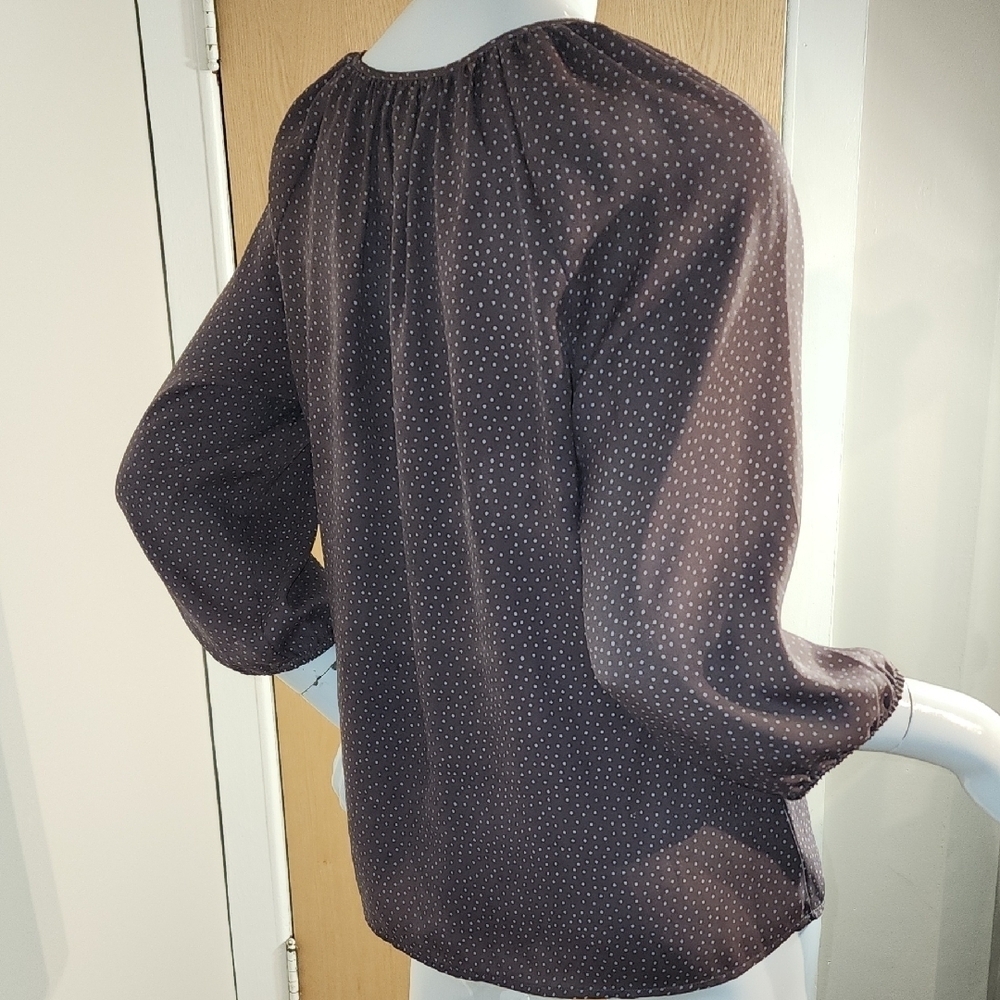 Elegant Polka Dot Blouse - Gray - Picture 6 of 8